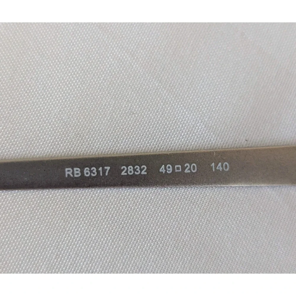 Ray Ban RB 6317 2832 Round Black Silver Eyeglasses Optical Frame‎ Only 49-20-140
